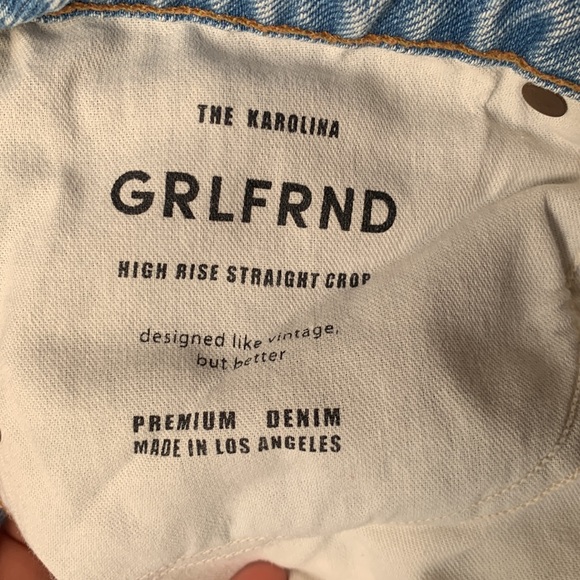 GRLFRND Karolina High Rise Straight Crop Jeans 28 Ventura - Picture 8 of 16
